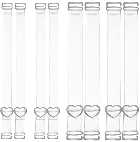 4Pair Clear Bras Straps Invisible Bra Straps Non-slip Adjustable Bra Straps | Soft Transparent Replacement Shoulder Straps, Suitable for Women's Strapless Bra