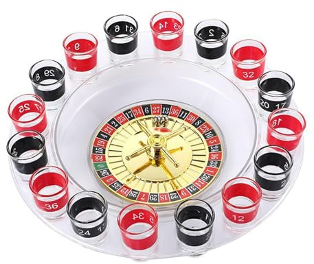 TTETTZ Roulette Trinkspiel Rad Spiel Drehscheibe für Party Familie Karneval