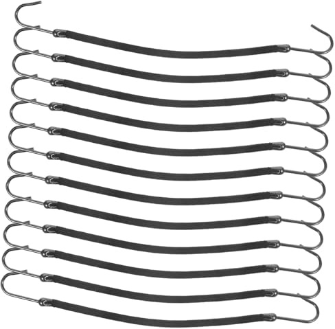BAZEITFLOW 12 Stück Haartrockner Bands dehnbare Stirnbänder Haarbindungen für Frauen Haken Haargummi Hakenhaarbänder Haarbänder Haken Frauen Haare Haarnadeln Haarschmuck Schwarz