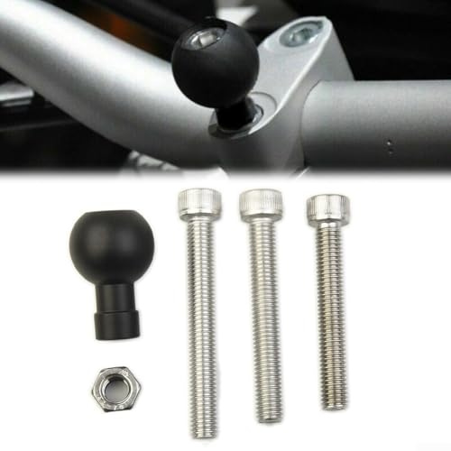 Motorrad-Lenkerstangen-Klemmenbasis mit 1-Zoll-Kugelhalter M8-Gewindeschraube Kompatibel mit RAM Mounts 6061 Aluminiumlegierung GPS Sat Nav Halter