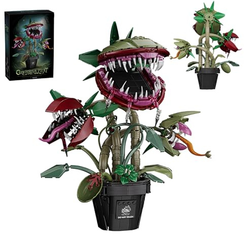 Audrey II Piranha Plant Flower Building Block Set, 1118Pcs Carnivorou Plant | This Uniquely Designed Ornament, With its Eerie, Atmospheric Look, Gift for Film Fan, Halloween Enthusiasts and Plant Lovers