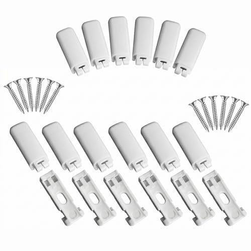 12 Stück Plissee Klemmen Set,Spannschuhe für Verspannte Plissee Ersatzteile Klemmträger,Plissees Halterung Zubehör,Plissees Befestigung,zum Klebeträger und Stick & Fix Front Klebeplatten