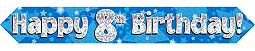 Oaktree UK 9ft Banner Happy 8th Birthday Blue