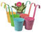 6er Set Hängetöpfe - Bunte Pastell Blumentöpfe aus robustem Zink mit Haken für einfache Dekoration, perfekt als Pflanztopf, Übertopf oder dekorative Vase für einen schönen Garten Deko