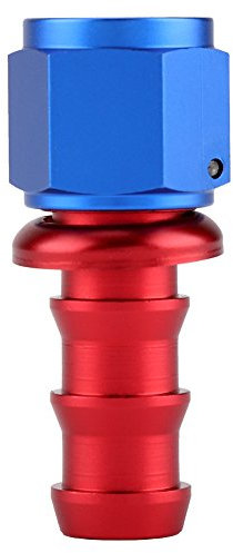 KIMISS KI7054 AN10 Dritto 45 90 180 Gradi Push On Lock Olio Combustibile Gas Linea Tubo Lato maschio Raccordo in lega di alluminio Blu e Rosso(Diritto)