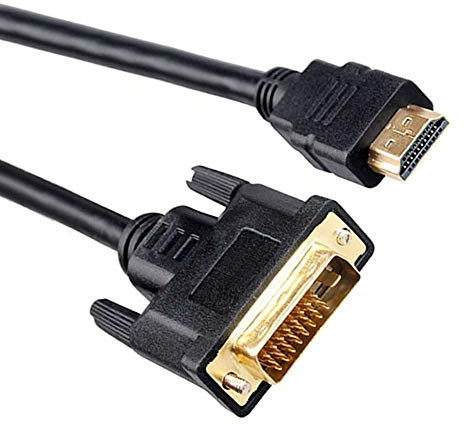 OcioDual Cavo 2m HDTV DVI-D Dual Link 24+1 Maschio Video Digitale Adattatore Convertitore per PC Monitor TV PS 3 Xbox 360 Nero