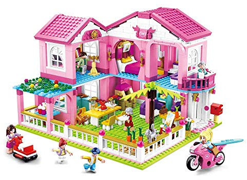 Luxusvilla (896 Teile) [M38-B0721], Spielset, Klemmbausteine, Girls Dream, mit Spielfigur, Für Kinder ab 4 Jahren, Mädchenträume, Sluban SL95591