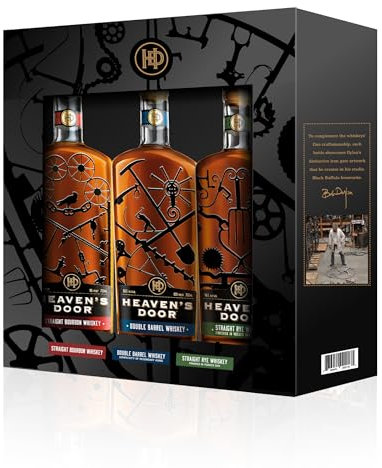 Heavens Door Whisky 3 x 20 cl Gift Set- Trilogy Collection - Contains 3 Expressions - 46 Percent, 46 Percent and 50 Percent ABV, Developed in Partnership with Bob Dylan