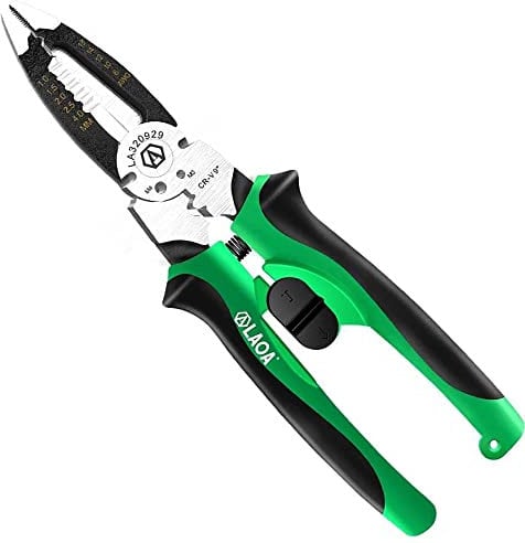LAOA Wire Stripper Multifunctional Electrician Pliers 9 in 1 Hand Tools for Clamping,Screwing,Wire Stripping,Cable Cutting,Wire Cutting,Wire Opening,Wire Splitting (LA320929-UK)