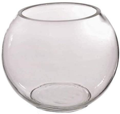 Clear Glass Fish Bowl Vase Centrepiece Bubble Ball Home Office Wedding Snowman 15cm, 20cm, 25cm 25cm (20cm)