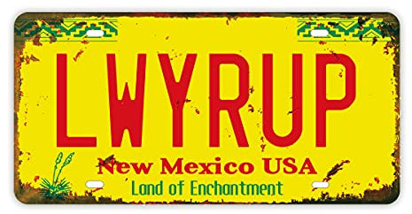 Panguru LWYRUP Stamped License Plate, Vintage Style, Breaking Bad Replica Number Tag, 12x6 Inch