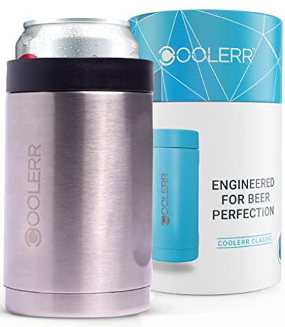 Coolerr Classic | Enfriador de latas y botellas aislado | Latas de 330 ml | Latas de 440 ml | Botellas de 330 ml | Regalos de cerveza para hombres | Gadgets para hombres | Regalos para él | Enfriador