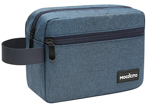 Blue Unisex Toiletry Bag - Hanging Cosmetic Organizer for Travel Shaving Shower Bathroom Use