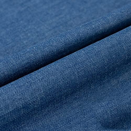 MLYY Stoff Meterware Blauer dünner Jeansstoff für Jeans/Röcke/Nähen von Kleidung/Hosen, Stretch-Mehrzwecktuch, leicht zu reinigen, 150 cm breit, Meterware (Color : Blue 3, Size : Length 1m/3.3ft)