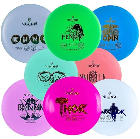 Viking Discs Original Disc Golf Set - 8 Disc Golf Discs for Any Distance, PDGA Approved - Putter, Mid-Range, Fairway Driver, Distance Driver – Disc Set for Beginners and Professional