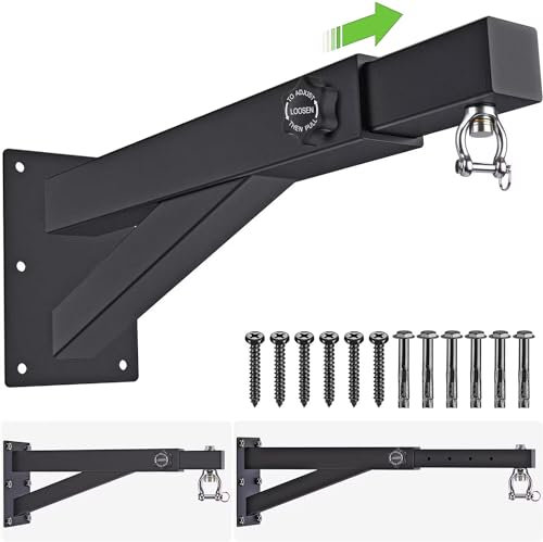 BeneLabel Boxsack Halterung, Wandhalterung Schwererbar Sandsack Befestigung Wand Verstellbar Aufhängung Ständer Stille Rotation mit 44-64cm Einstellbarer Länge, 250-500lbs
