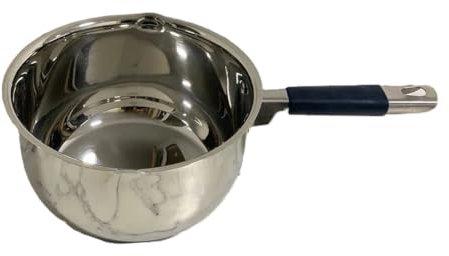 Stainless Steel Milk Pan with 2 Double Pouring Lips Sauce Boil (18 cm Diameter - 2 Litre)