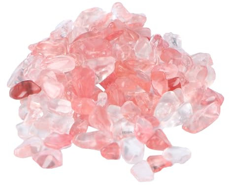 ibasenice Natural Pink Crystal Gravel for Aquarium Fish Tank Decoration and Plant Pots 0.28 Inch Small Pebbles for Landscape Garden Fairy Lights 3.5Oz