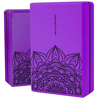 LaiEr Yoga Blöcke (Set von 2) 9x6x3 High Density EVA Schaum Ziegel, rutschfeste Oberfläche weich und leicht für Yoga, Pilates, Meditation in Lila