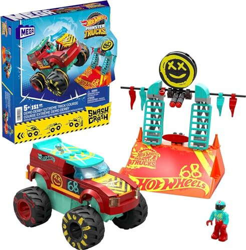 Mega Construx Hot Wheels Monster Trucks Pista Demo Derby Smash & Crash Coche de Juguete de Bloques de construcción, Juguete +5 años (Mattel HNG53)