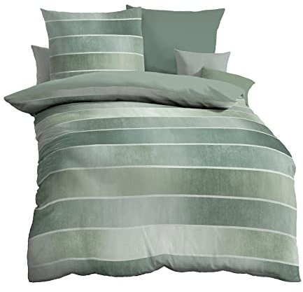 Kaeppel Mako-Satin Bettwäsche Timeless Jade, 1 Bettbezug 200 x 200 cm + 2 Kissenbezüge 80 x 80 cm