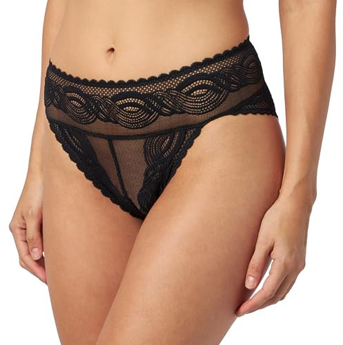 Triumph Women's Hypnotic Spotlight High Leg Brazilian Briefs, Black, 8