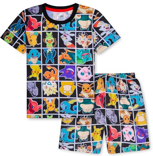 Pokemon Boys Short Pyjamas Set, Breathable Lounge Wear - Gifts for Boys (Multi, 4-5 Years)