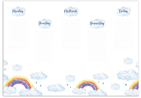 RNKVERLAG 46659 - Schreibtischunterlage Papier „Rainbow - blanko“, 600 x 420 mm, 25 Blatt, 1 Stück