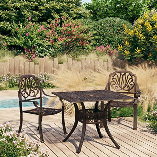 Camerina 3-TLG. Bistro-Set GartenmöBel Set Bistro Set Balkon Bistroset Outdoor Garden Furniture Sets Balkonset Aluminiumguss Bronzen 3070577