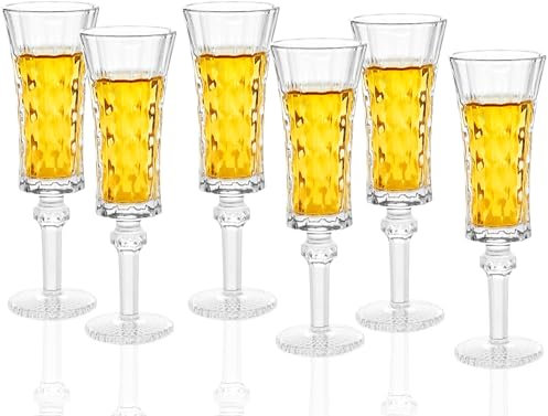 likörgläser, 45 ml, schnapsgläser 6er set, Limoncello Gläser für Tequila, Schnapsgläser Set mit Stiel