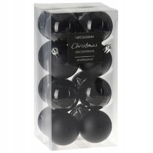Decoris Christbaumkugeln Weihnachtsbaumkugeln, Weihnachtsdekoration, Weihnachten, Weihnachtsferien (Schwarz)