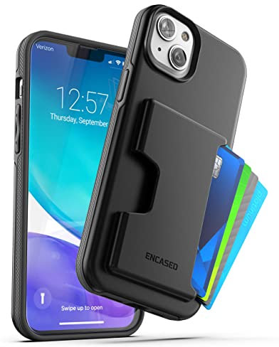 Encased Wallet Case for iPhone 15 Plus 6.7 (2023) with Card Holder - Black