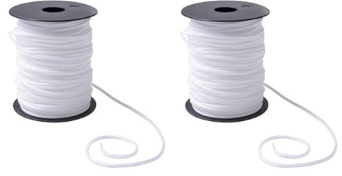 IPEA Treccia per Veneziana colore Bianco in Nylon – 50 Metri – Made in Italy – Cordino Bianco – Corda per Tende a Pacchetto, Mantovane, Tapparelle, Accessori – Spessore 3 mm (Confezione da 2)