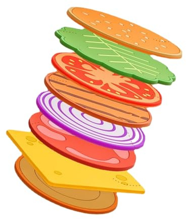 Burger-Untersetzer, lustige Untersetzer in Hamburgerform, 8 Stück Burger-Untersetzer, Bar-Untersetzer, lustige Untersetzer, stapelbar, kreativer Hamburger, rutschfeste Wärmedämmung