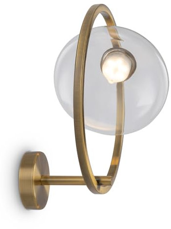MAYTONI DECORATIVE LIGHTING Wandleuchte Modern Art Deco, Lunare Brass Metall, IP 20, AC 220-240, 5W, LED, 450LM 3000K, Abstrahlwinkel 120°, 80Ra, für Wohnzimmer, Küche, Schlafzimmer, Esszimmer, Büro