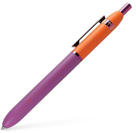 Otto Hutt 001-11669 - Kugelschreiber Design 03 in Orange-Lila, mit matten Schaft aus Messing, Beschlagteile lila anodisiert
