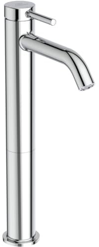 Ideal Standard - Ceraline, Miscelatore monocomando alto, Rubinetto lavabo vessel con cartuccia FirmaFlow, Senza asta di comando e piletta, Sistema BlueStart, Easyfix, Cromato