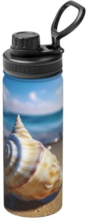 DUOTAOXX Ocean Sea Wave Seashell Print 530 ml Sport Isolierter Wasserkocher Umweltfreundliche und vielseitige Reiseflasche
