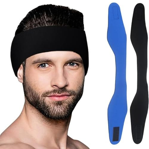 Bandeau de Natation, Néoprène élaique Bandeau, Adultes Natation Tête Bande,Bandeau De Bain pour la Natation Fonctionnement(2 Pièces)