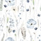 VEELIKE Tapete Blumen Blau Aquarell Blumentapete Boho Farn Botanische Tapete Blätter Weiß 44.5 cm x 300 cm Selbstklebende Tapete Blumen Mustertapete Fototapete Schlafzimmer Badezimmer Kinderzimmer