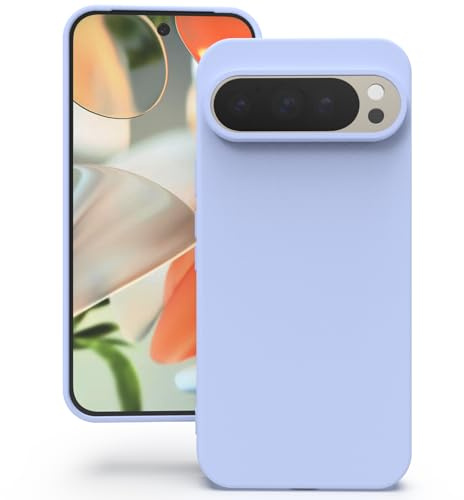 YATWIN Hülle für Google Pixel 9/9 Pro, Silikon Handyhülle mit Futter, 1mm Kamera und Displayschutz, Dünn & Leicht, Anti Kratzer Case, Lila