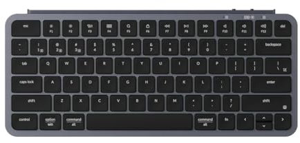 Keychron B1 Pro Ultraflache kabellose Tastatur mit ZMK-Anpassung, QWERTY US ANSI, 3-Modus Bluetooth/2,4 GHz/Kabel 425 g leicht mit 1.200 Stunden Akkulaufzeit für Mac/Windows - Grau