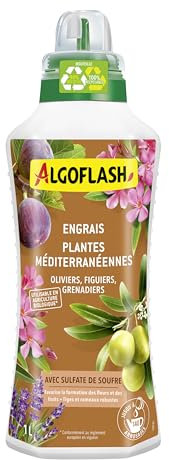 Algoflash Engrais Liquide Plantes Méditerrannéennes, Utilisable en Agriculture Biologique - 1 L, Marron