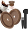 Eighosee 2 Couvercles de Capsules de Café Réutilisables pour, Disques de Capsules de Café Vertuo Rechargeables avec Papier D'Aluminium