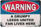 30 x 20 cm Metal Sign for Leeds United, Football Metal Poster Leeds United Gifts for Men, Grumpy Leeds United Fan Lives Here Sign Leeds United Merchandise Man Cave Sign Leeds United Gifts for Boys