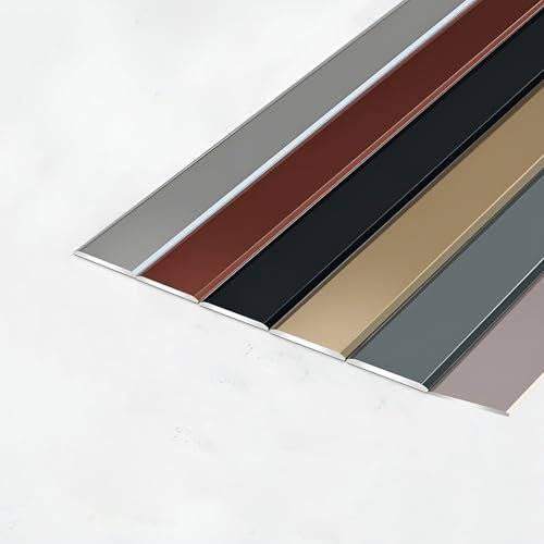 Profilo Di Transizione Pavimento, Autoadesivo, Profilo Coprisoglia Piatto Per Pavimento, Strisce Di Rivestimento Per Pavimenti, Alluminio Anodizzato(Silver,1.2cm)