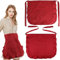2 Stück Rote Taillenschürze, Halbe Schürze Damen, Niedliche Rüschen Waist Apron, Verstellbare Kochschürze mit 1 Taschen für Kochen, Reinigen, Malen