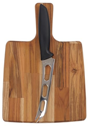 Tramontina Juego Tabla en Madera Teca certificada + Cuchillo para Queso