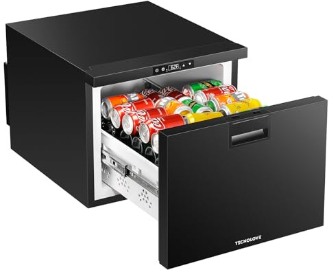 12 Volt Drawer Refrigerator 44QT（50L）12V RV Fridge Freezer,(-4℉-68℉) Portable Refrigerator,Car Cooler for Travel Car Fridge Freezer, Travel Camping Road Trips Tailgating, Truck Van SUV 12/24V DC