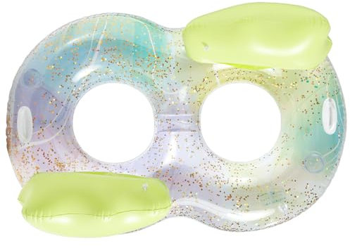 Double bouée gonflable pour adultes et enfants – Tube flottant pour deux personnes avec poignées, PVC robuste pour les fêtes sur la plage, le lac et la piscine